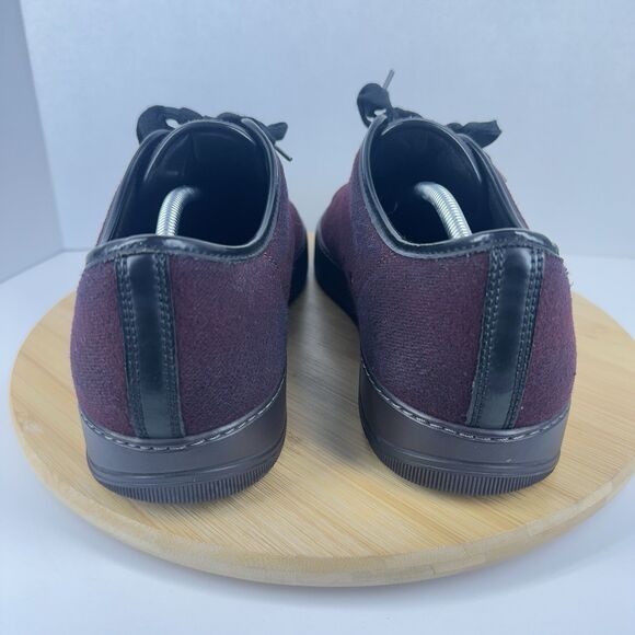 Lanvin DBB1 Suede And Patent Leather Sneakers Men\'s UK12 / US13 Toe Cap Burgundy main image 16